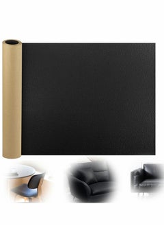 Y&D Sofa Leather Repair Patches 50 X 137 cm Large Self Adhesive Decorative Tape DIY Backed Lychee for Sofas Shoes Car Seats Handbags and Other (Black)  - Image 1