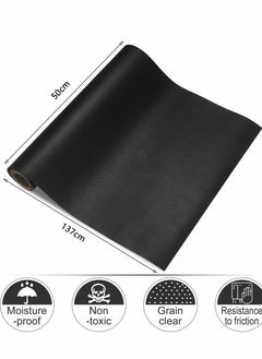 Y&D Sofa Leather Repair Patches 50 X 137 cm Large Self Adhesive Decorative Tape DIY Backed Lychee for Sofas Shoes Car Seats Handbags and Other (Black)  - Image 3