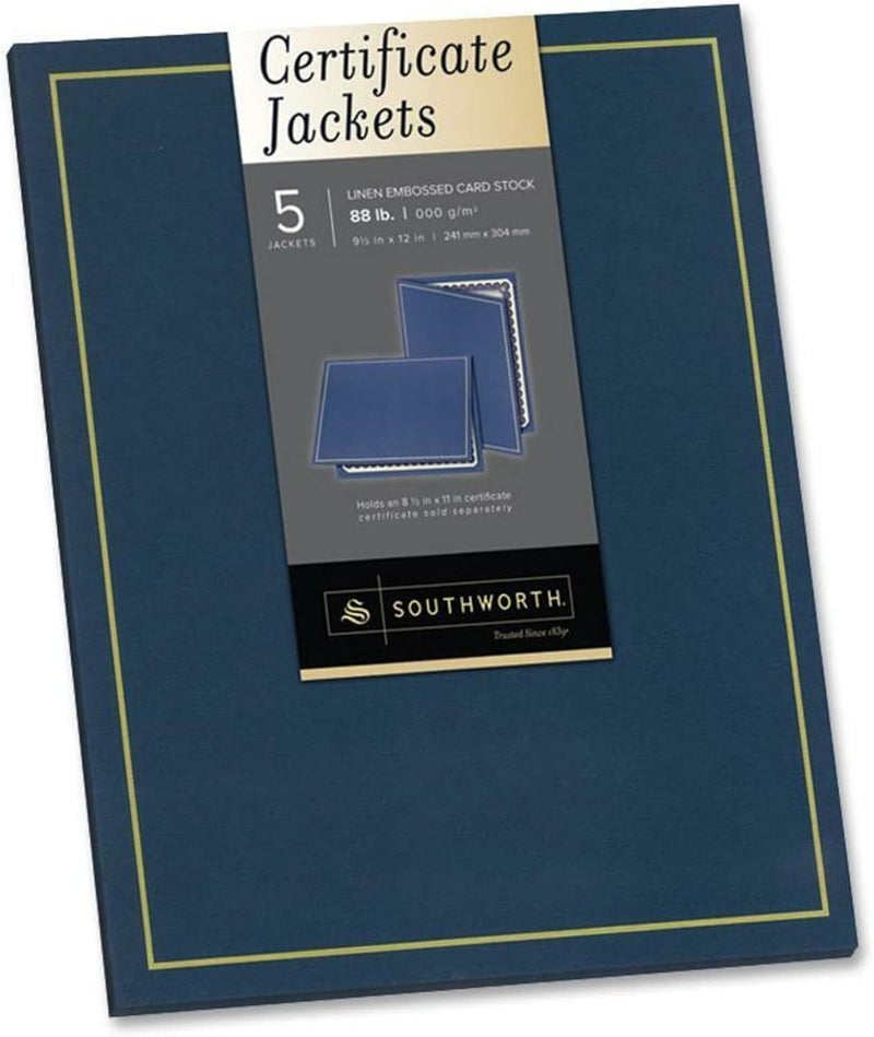 Southworth Certificate Jackets NavyGold Foil Border Pack Of 5 - Image 5