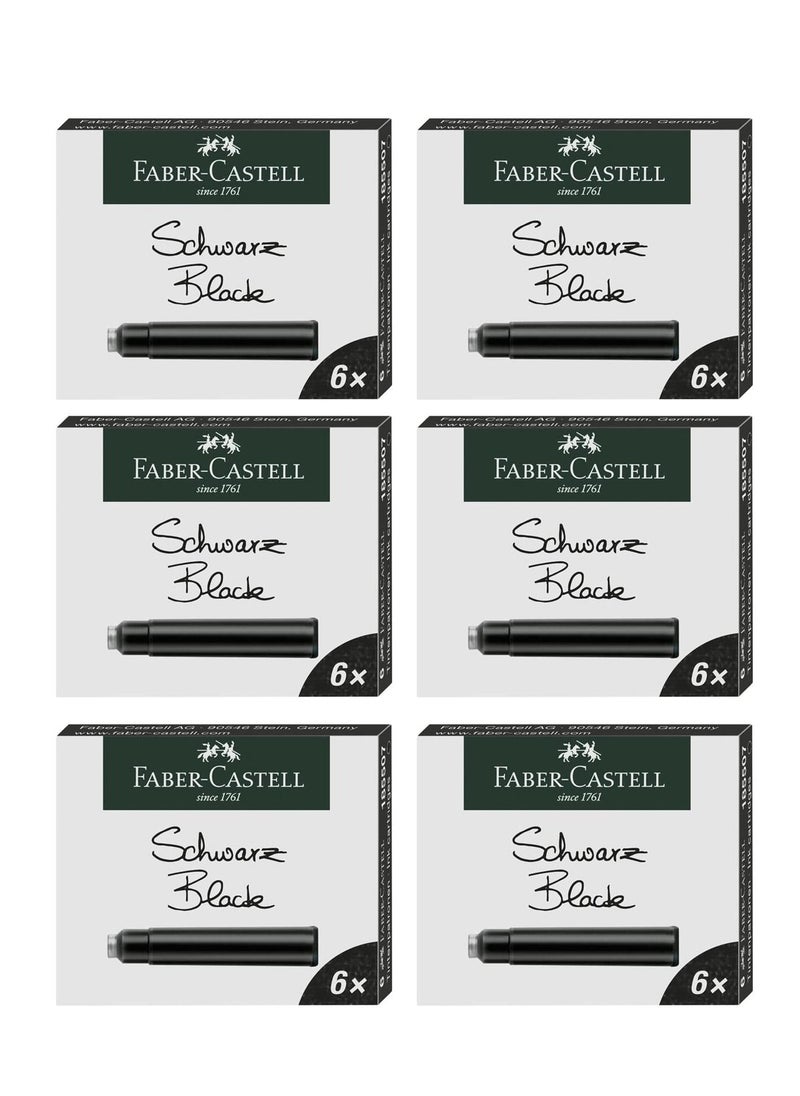 FABER-CASTELL 36-Piece Black Fountain Pen Ink  - Image 1