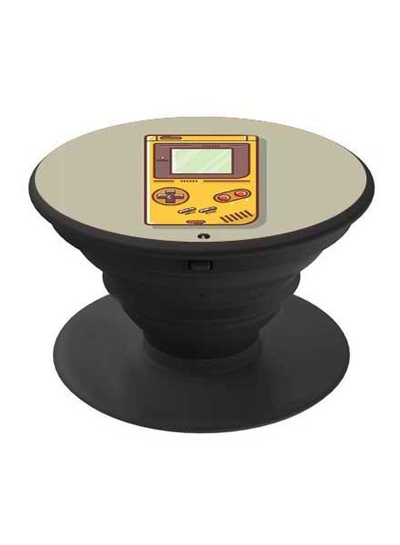 RKN Printed Pop Up Finger Grip Phone Holder Black/Grey/Yellow - Image 1