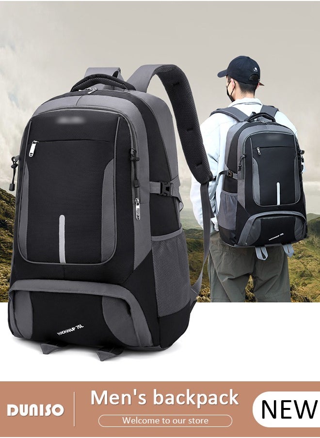 DUNISO 85L Lightweight Hiking Backpack Large Capacity Oxford Cloth for Men Women，Water-resistant Tear Resistant Breathable Casual Hiking Daypacks,Waterproof Travel Daypack with Adjustable Strap,Perfect for School Outdoor Camping Sports Trekking Work Bicycle Trip  - Image 1