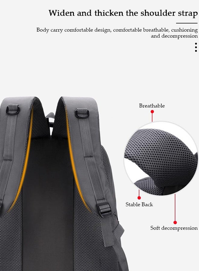 DUNISO 85L Lightweight Hiking Backpack Large Capacity Oxford Cloth for Men Women，Water-resistant Tear Resistant Breathable Casual Hiking Daypacks,Waterproof Travel Daypack with Adjustable Strap,Perfect for School Outdoor Camping Sports Trekking Work Bicycle Trip - Image 4