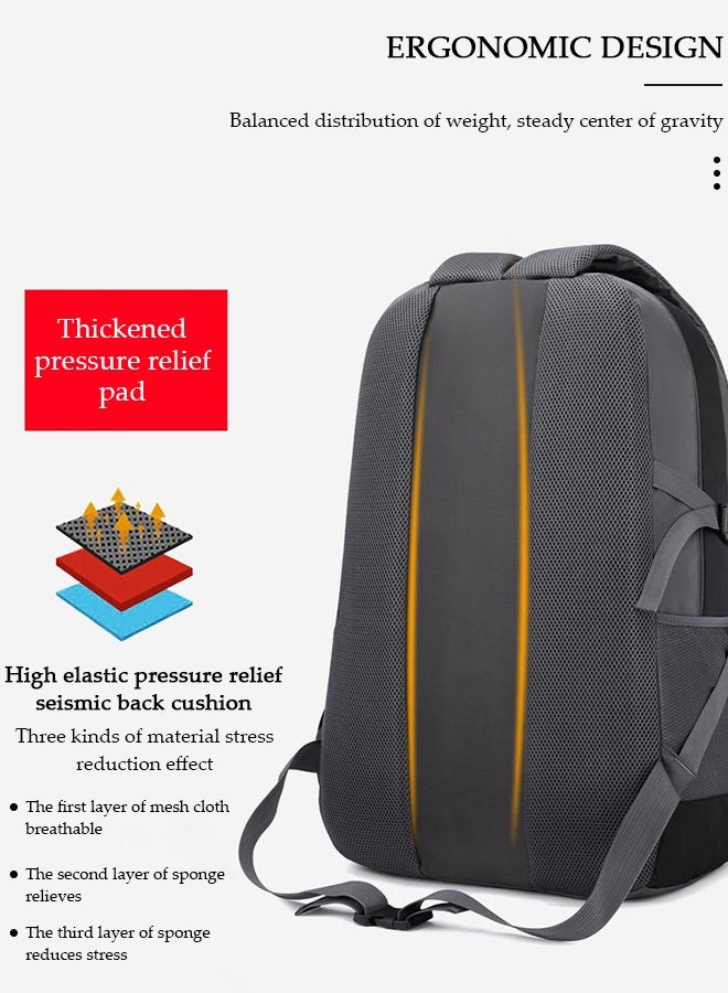 DUNISO 85L Lightweight Hiking Backpack Large Capacity Oxford Cloth for Men Women，Water-resistant Tear Resistant Breathable Casual Hiking Daypacks,Waterproof Travel Daypack with Adjustable Strap,Perfect for School Outdoor Camping Sports Trekking Work Bicycle Trip - Image 5