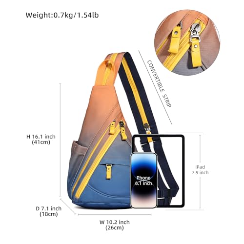 KL928 Canvas Sling Bag - Small Crossbody Backpack Shoulder Casual Daypack Rucksack for Men Women(Large Version) - Image 2