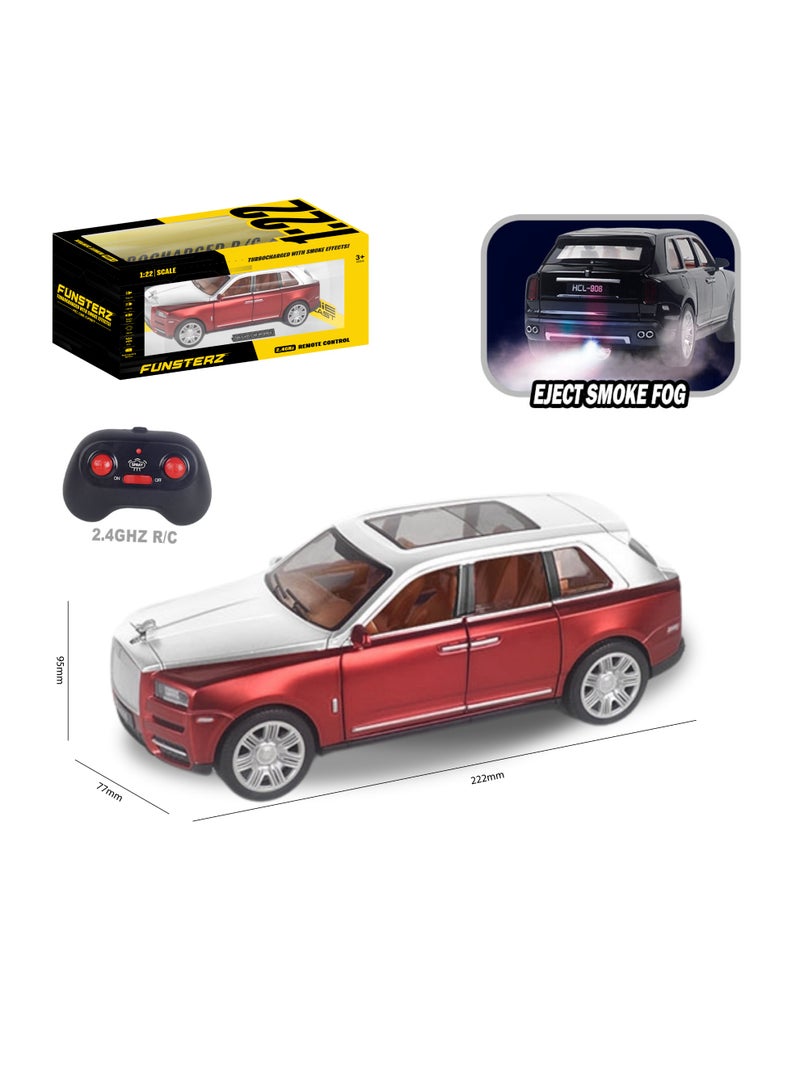 فونسترز نموذج سيارة RC مصبوب بمقياس 1:22 مع صوت، وأضواء LED، ورذاذ، وأبواب قابلة للفتح - مركبة معدنية قابلة لإعادة الشحن للتحكم عن بعد للأطفال وهواة الجمع - Image 4