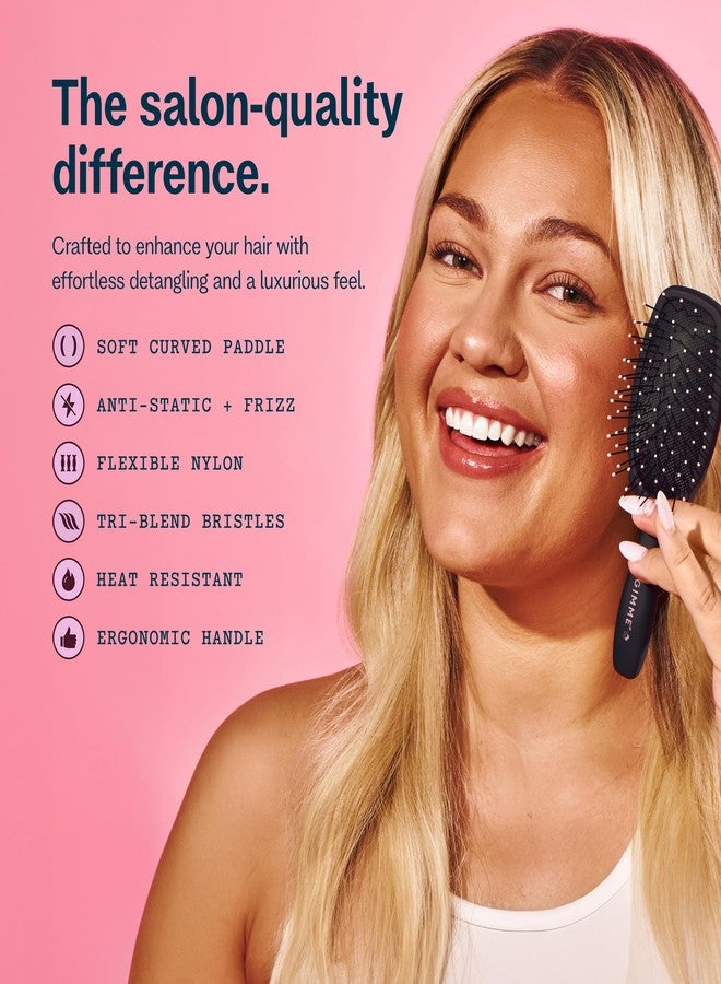 Gimme Hair Brush - Mini Travel Detangler Brush for Fine Hair with Anti-Static, Heat-Resistant & Flexible Nylon Bristles - Hair Tools for Women, Teens & Girls, Black - Image 3