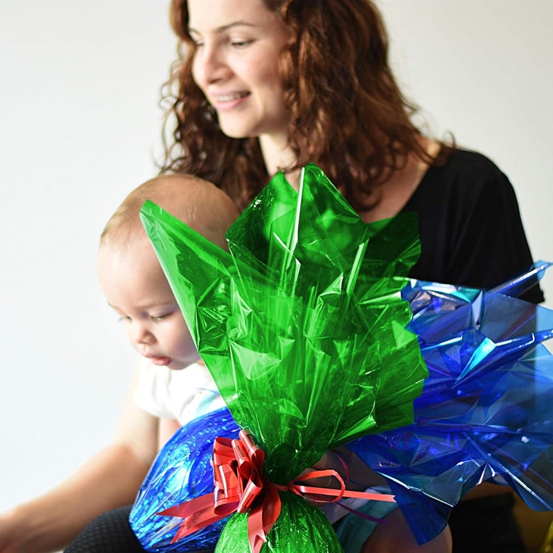 Morepack لفة تغليف سيلوفان أخضر، ورق سيلوفان أخضر شفاف، عرض 16 بوصة × طول 100 قدم للفات سيلوفان ملونة لسلال الهدايا، الحرف اليدوية DIY، الزينة - Image 4