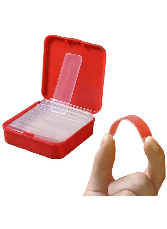 لاصق ملابس دبل فيس شفاف (60 قطعة) لتثبيت الفساتين وتنسيق الطرح، شرائط مزدوجة لاصقة شديدة الثبات تمنع انزلاق الملابس وفتحات القمصان، بديل عملي لدبابيس الطرح (عبوة) - Image 2