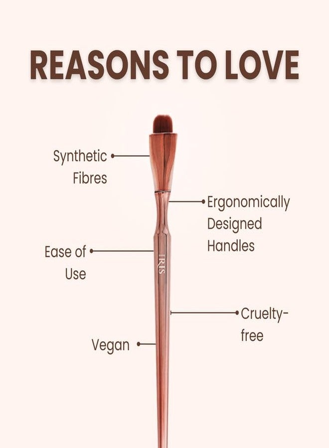 Iris Cosmetics Iris Luminous HD Makeup Brush - Eyebrow & Lip Brush for Precision, Versatile Professional Cosmetic Tool, Rose Gold Finish, Expert Application - Image 3