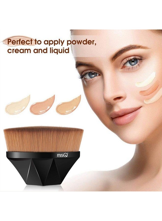 MSQ Foundation Brush Makeup Brush With Case, Black - Image 2