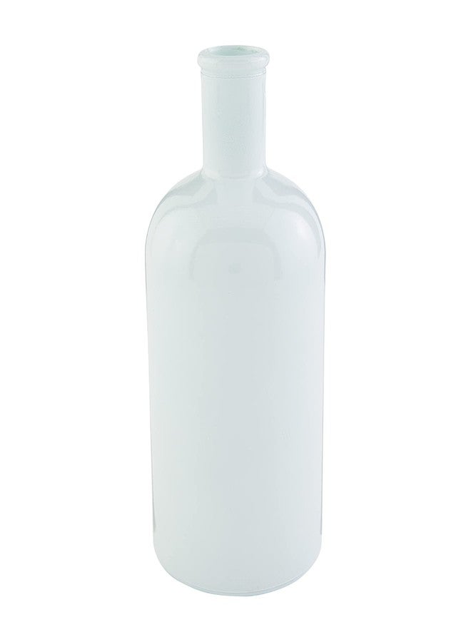 Mud Pie White Bottleneck Vase, Small, 8" x 3 1/2" Dia - Image 1