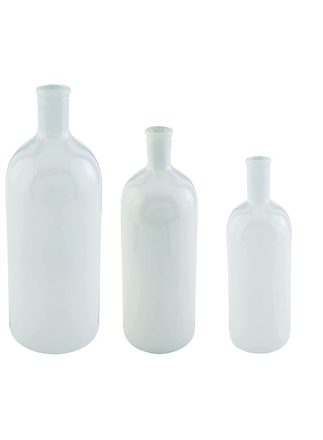 Mud Pie White Bottleneck Vase, Small, 8" x 3 1/2" Dia - Image 4
