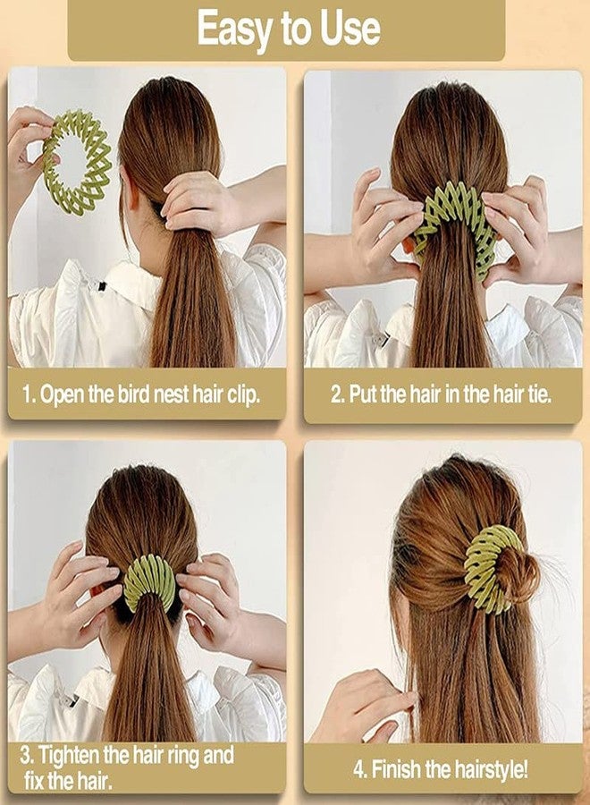 RECTYO GALLERY1 Pcs Bird Nest Hair Clips Holder Ponytail Holder Bun Barz Bun Clip Accessories for Women and Girls - Image 3