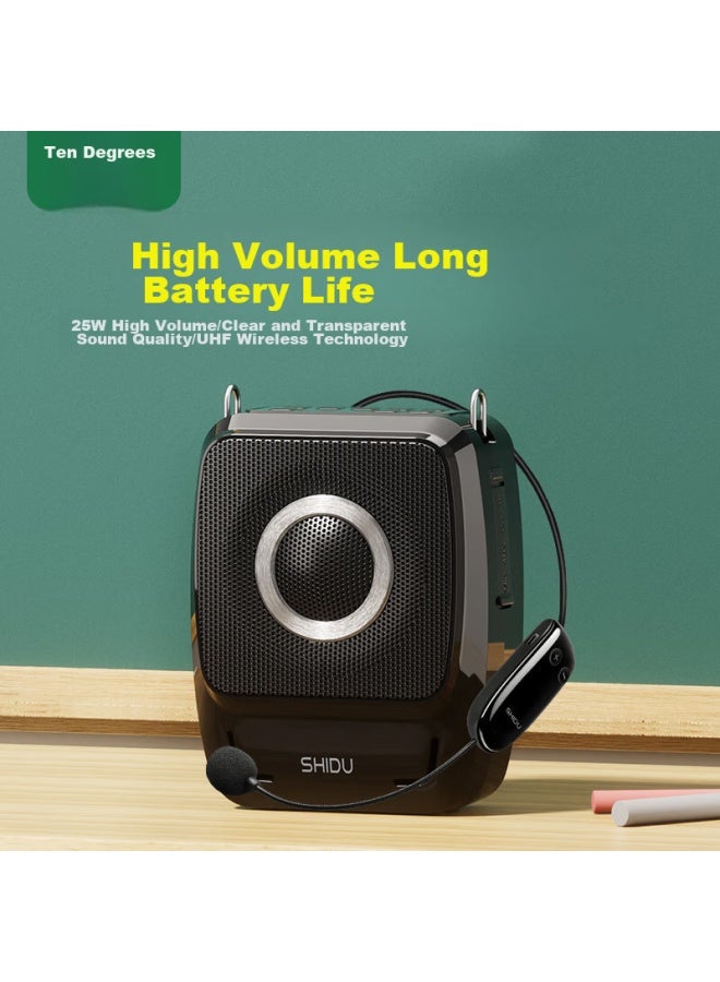 SHIDU S92 Mini Megaphone, Teacher's Classroom Amplifier, Loud Volume, Outdoor Loudspeaker, Long Battery Life, Anti-howling, Public Address System, Single Wireless Microphone - Image 1