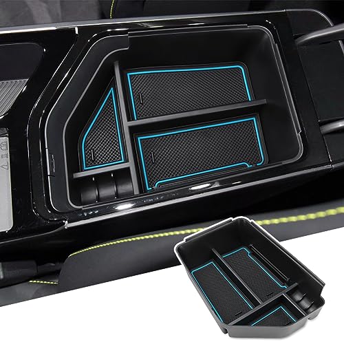 MARCHFA Center Console Organizer Tray Compatible for 2022 2023 2024 2025 Kia EV6 Accessories Armrest Storage Box Tray Organizer Insert (Blue) - Image 1
