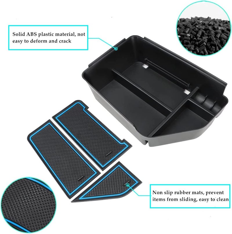 MARCHFA Center Console Organizer Tray Compatible for 2022 2023 2024 2025 Kia EV6 Accessories Armrest Storage Box Tray Organizer Insert (Blue) - Image 3