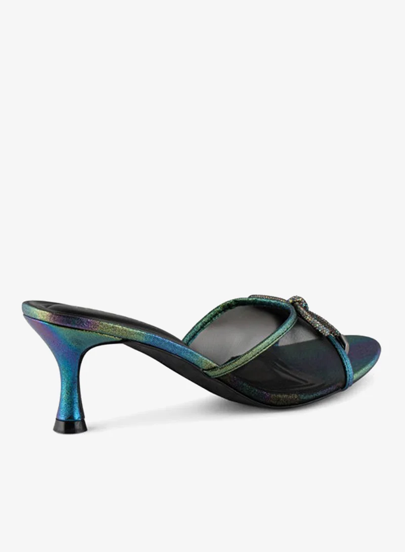 فينتشي صنادل نسائية متعددة الأحزمة كعب متوسط