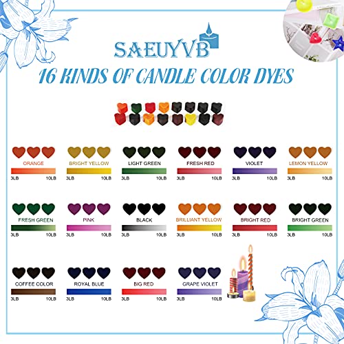 SAEUYVB Candle Dye Set, 16 Colors Candle Wax Dye for Candle Making, Bulk Soy Wax Dyeing, DIY Candle Making Kit - Image 2