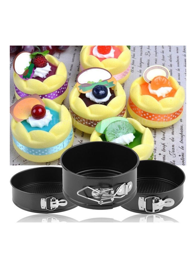 NIBEMINENT Metal Non-Stick Round Shape Pan Cake Mold Black - Image 1