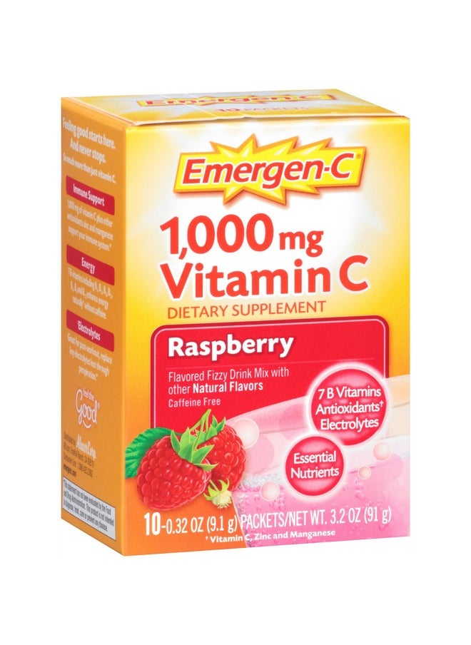 Emergen-C Dietary Supplement With 1000Mg Vitamin C Raspberry Flavor 10Count 032 Oz Packets Pack Of 3  - Image 2