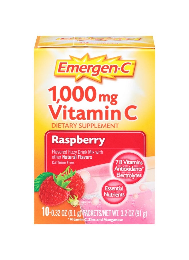 Emergen-C Dietary Supplement With 1000Mg Vitamin C Raspberry Flavor 10Count 032 Oz Packets Pack Of 3  - Image 3