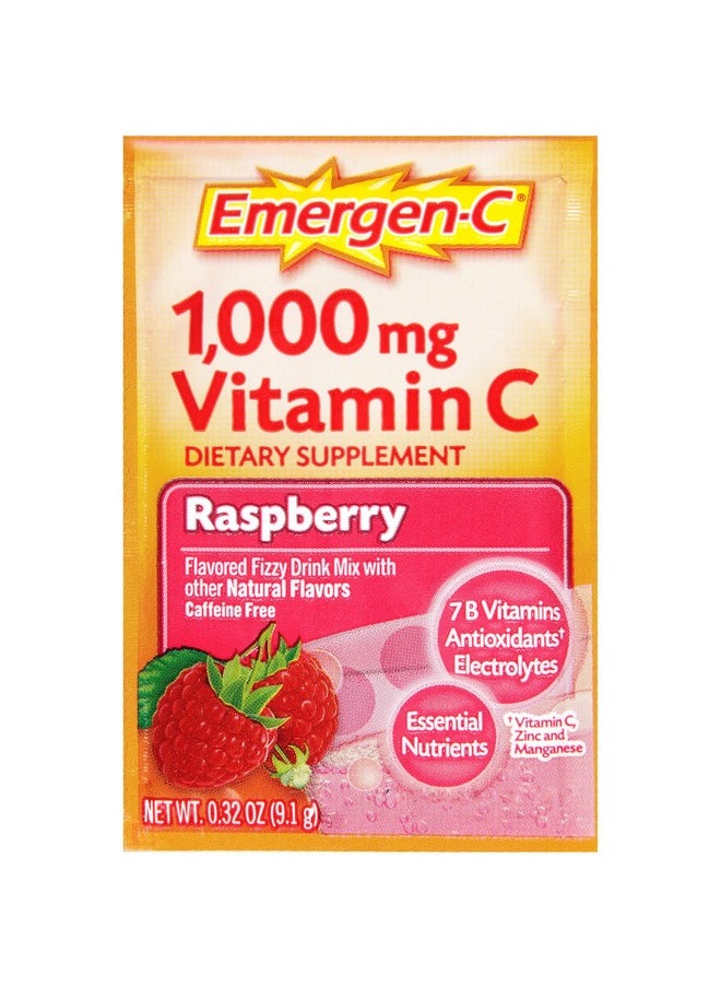 Emergen-C Dietary Supplement With 1000Mg Vitamin C Raspberry Flavor 10Count 032 Oz Packets Pack Of 3  - Image 4