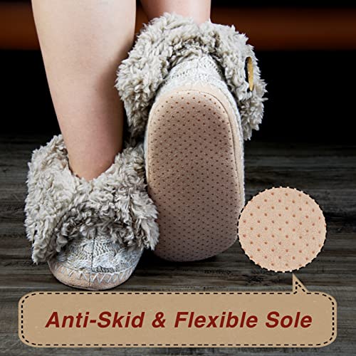 cosyone1997 Fuzzy Bootie Slippers for Women Indoor, Winter Warm House Slipper Socks Non-slip Soft Soles, Cozy Christmas Gifts for Women Mom Wife Grandma Her Girlfriend - Image 3