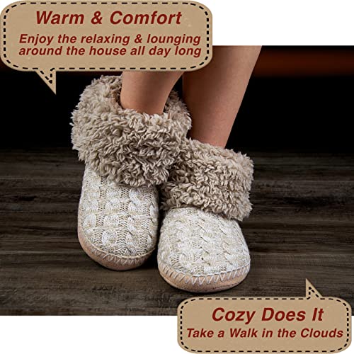 cosyone1997 Fuzzy Bootie Slippers for Women Indoor, Winter Warm House Slipper Socks Non-slip Soft Soles, Cozy Christmas Gifts for Women Mom Wife Grandma Her Girlfriend - Image 4