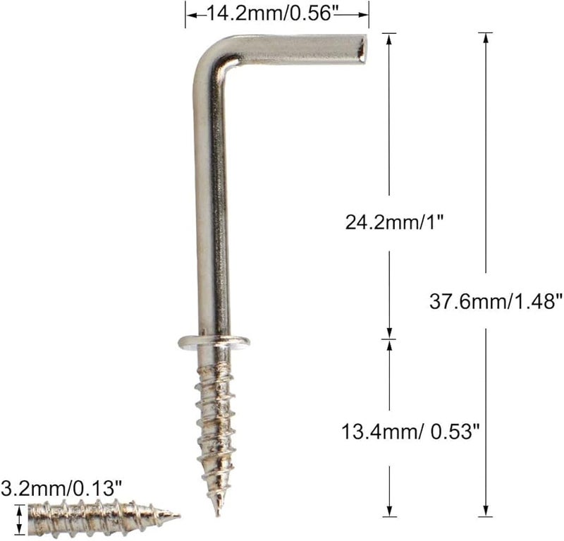 100 قطعة من خطاطيف الكؤوس المربعة مقاس 1 بوصة، مطلي بالنيكل باللون الرمادي الفضي، خطاف برغي للمنزل والمكتب والنباتات - Image 3