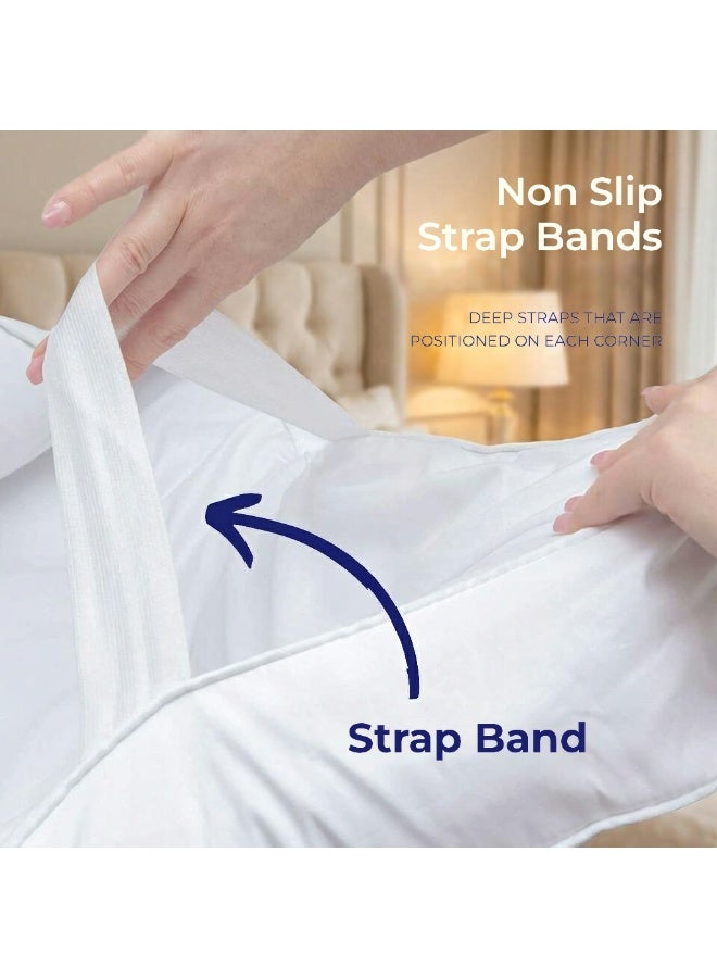 RoyalBed Mattress Topper Thick Filling and Plush Brushed Fabric with 4-Side Elastic Bands for Secure Fit White Extra Thick Bed Topper Fluffy Super Soft Topper - Image 3