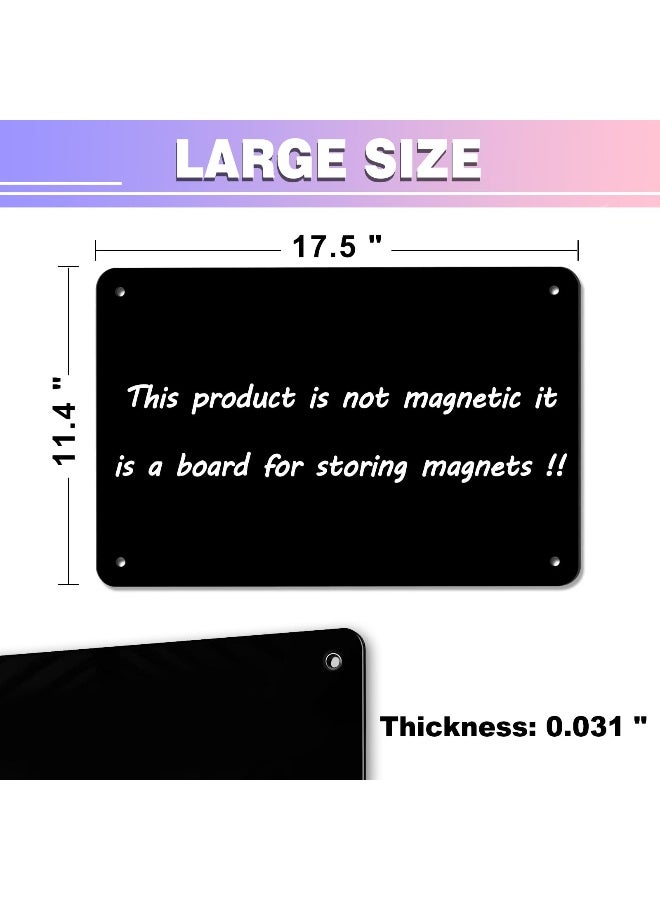 HYHOSHI Black Magnetic Board175 x 114 Magnet Bulletin Board to Display Magnetic Notes Poetry Photos Suitable for Wall Refrigerator Cabinet etc Come with 4 Pcs Dual Lock Tape and Screws - Image 2