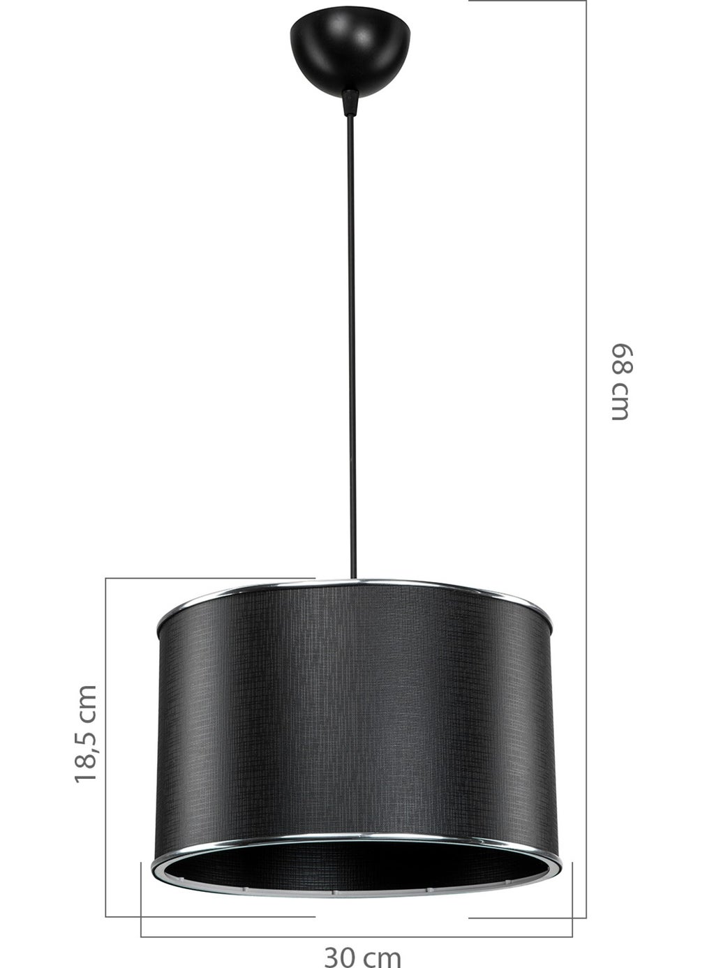 Ag Light Design - Black Pendant Chandelier Living Room Kitchen Hallway Bedroom Lamp - Image 1