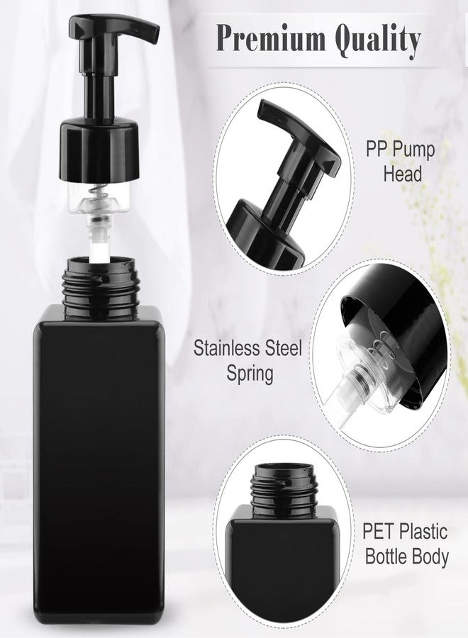 Cositina 3 Pack 15oz/450ml Foaming Soap Dispenser Plastic Foam Pump Bottle Refillable Liquid Soap Container for Shampoo Body Hand Wash Bathroom Kitchen Sink - Black - Image 3