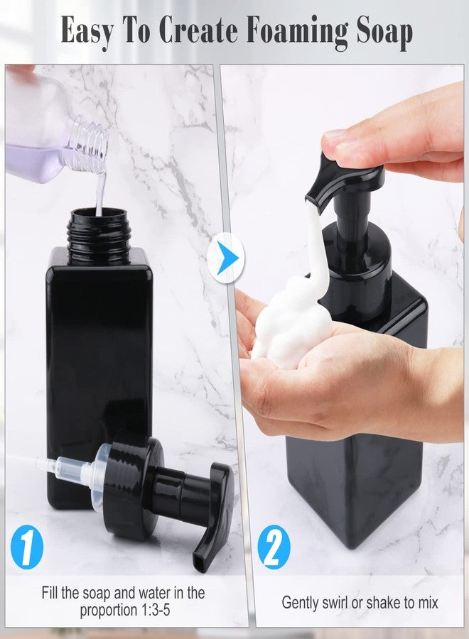 Cositina 3 Pack 15oz/450ml Foaming Soap Dispenser Plastic Foam Pump Bottle Refillable Liquid Soap Container for Shampoo Body Hand Wash Bathroom Kitchen Sink - Black - Image 4