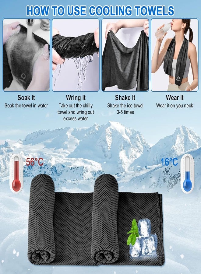 Sukeen Cooling Towel 20 Pack (40"x12") Ice Towel,Bulk Breathable Chilly Twoles,Microfiber Towel for Neck Face for Yoga,Sport,Running,Gym,Workout,Camping,Fitness,Travel & More Activities, Black - Image 3
