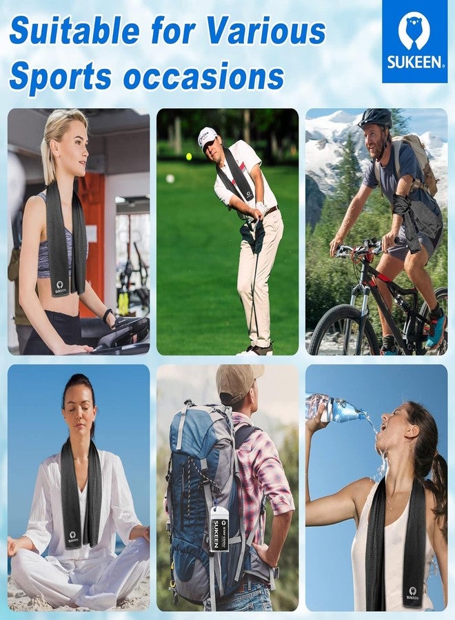 Sukeen Cooling Towel 20 Pack (40"x12") Ice Towel,Bulk Breathable Chilly Twoles,Microfiber Towel for Neck Face for Yoga,Sport,Running,Gym,Workout,Camping,Fitness,Travel & More Activities, Black - Image 5