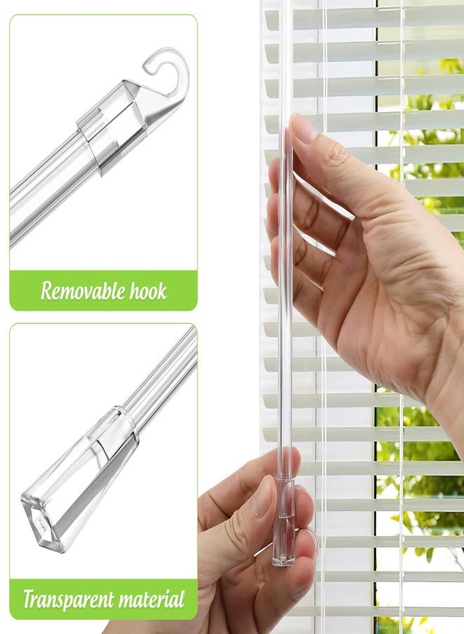 OUNONA 8 pcs Transparent Vertical Blind Wands Sticks Hook Venetian Blinds Replacement Pulling Rods - Image 2