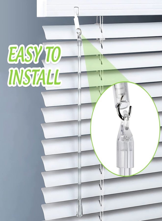 OUNONA 8 pcs Transparent Vertical Blind Wands Sticks Hook Venetian Blinds Replacement Pulling Rods - Image 5