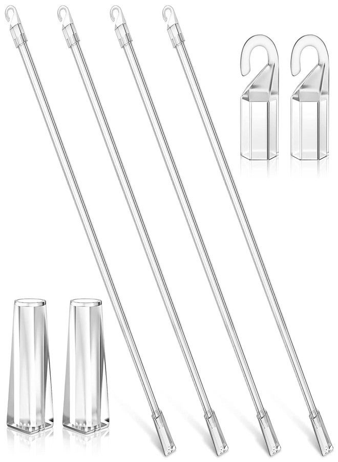 OUNONA 8 pcs Transparent Vertical Blind Wands Sticks Hook Venetian Blinds Replacement Pulling Rods - Image 1