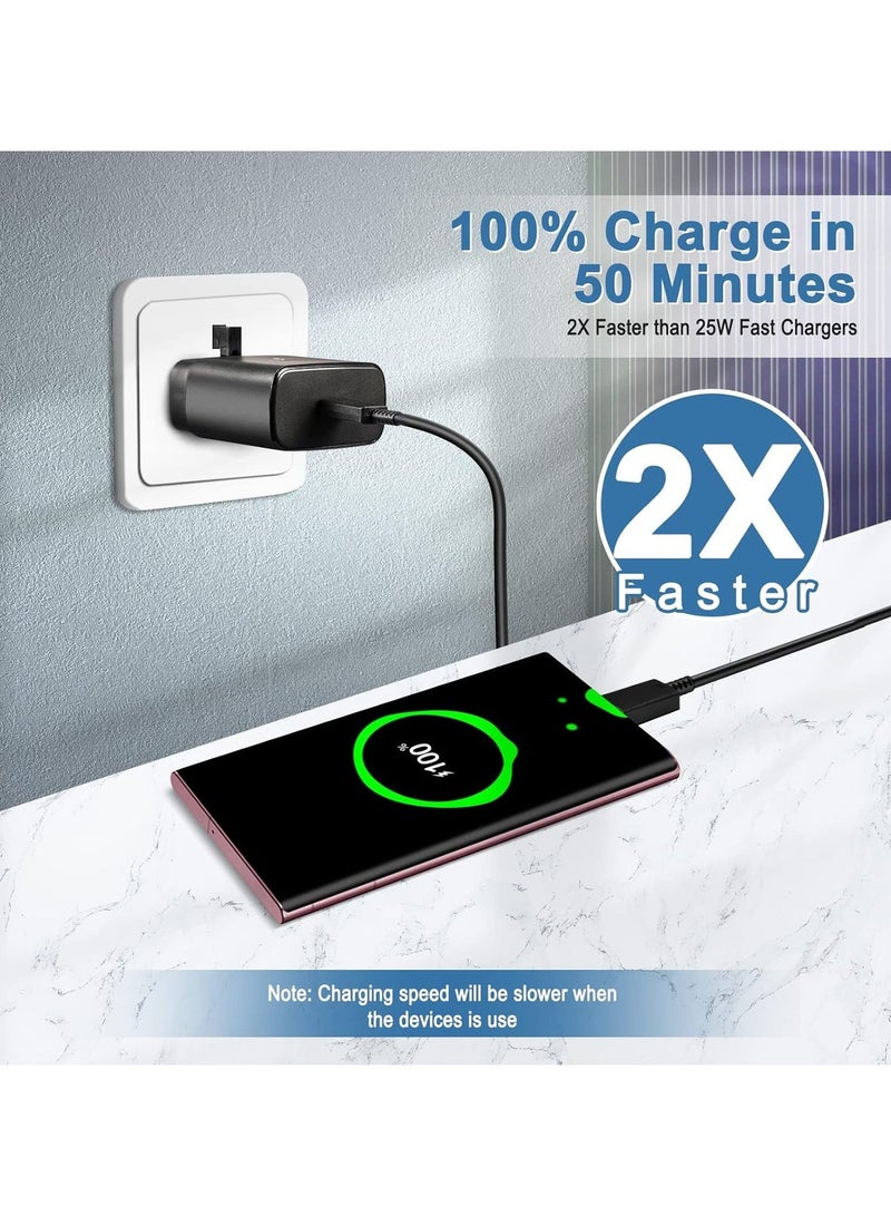 Fast Charger for Samsung Galaxy Charger Head with Charging Cable 45 watts, S23 Ultra S23 Plus S23 S23 S22 Ultra S22 S21 Ultra S21 S21 A54 A53 A52 A32-45W with Type-C 5A fast Cable - Image 4
