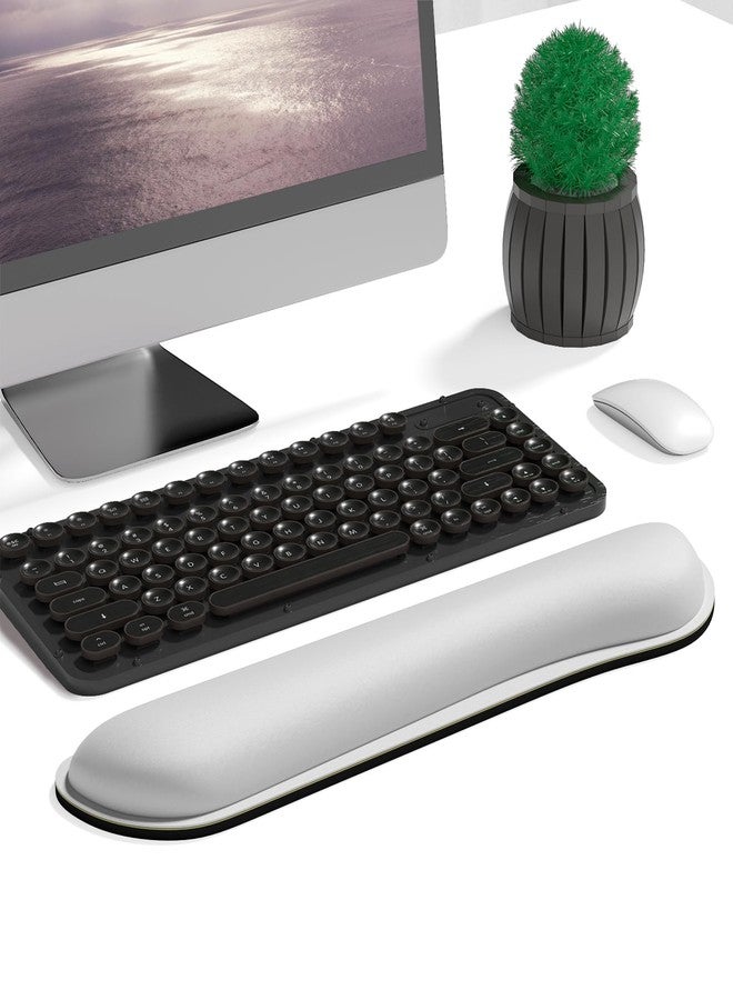 Dapesuom Enlarge Keyboard Wrist Rest Pad, Cute Memory Foam Wrist Rest for Computer Keyboard, Ergonomic Keyboard Mouse Wrist Support for Typing Pain Relief, Comfort for Office, Gaming, Laptop, Gray - Image 2