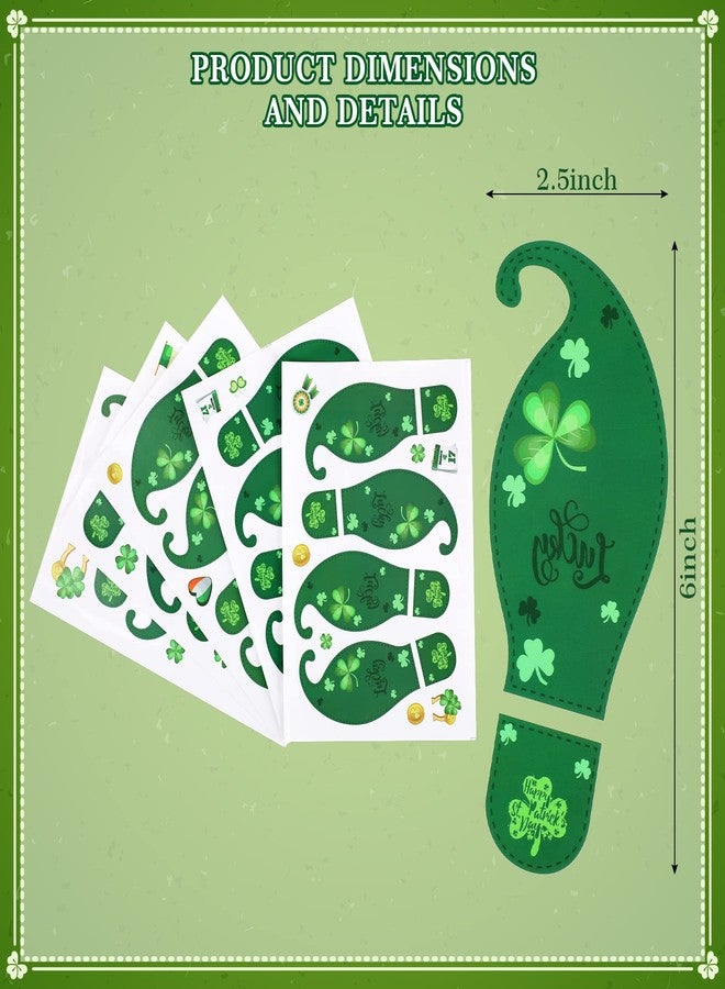 Marsui St Patricks Day Decorations Set Includes Hanging Happy St. Patrick's Day Wooden Wall Decor and 5 Sheets Leprechaun Footprints Floor Decals Happy St. Patrick's Day Sign Shamrock Door Decoration - Image 3