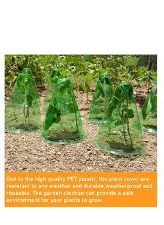 NIBEMINENT Garden Cloches for Plants, Reusable Plastic Small Plant Protector, Multifunctional Covers, Transparent Bell Jar to Protect Plants from Frost, Birds, Snail Damage Freeze Weather 12 Pack  - Image 5