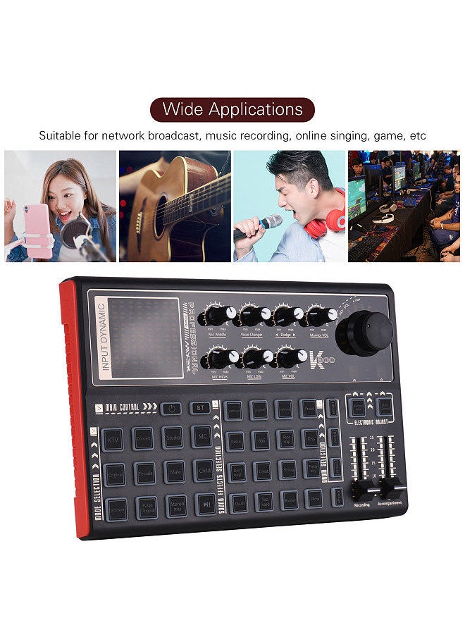 Generic SK300 Live Sound Card External Voice Changer Audio Mixer Built-in Rechargeable Battery Multiple Sound Effects for Live Streaming Music Recording Smartphone Computer Game Karaoke  - Image 4