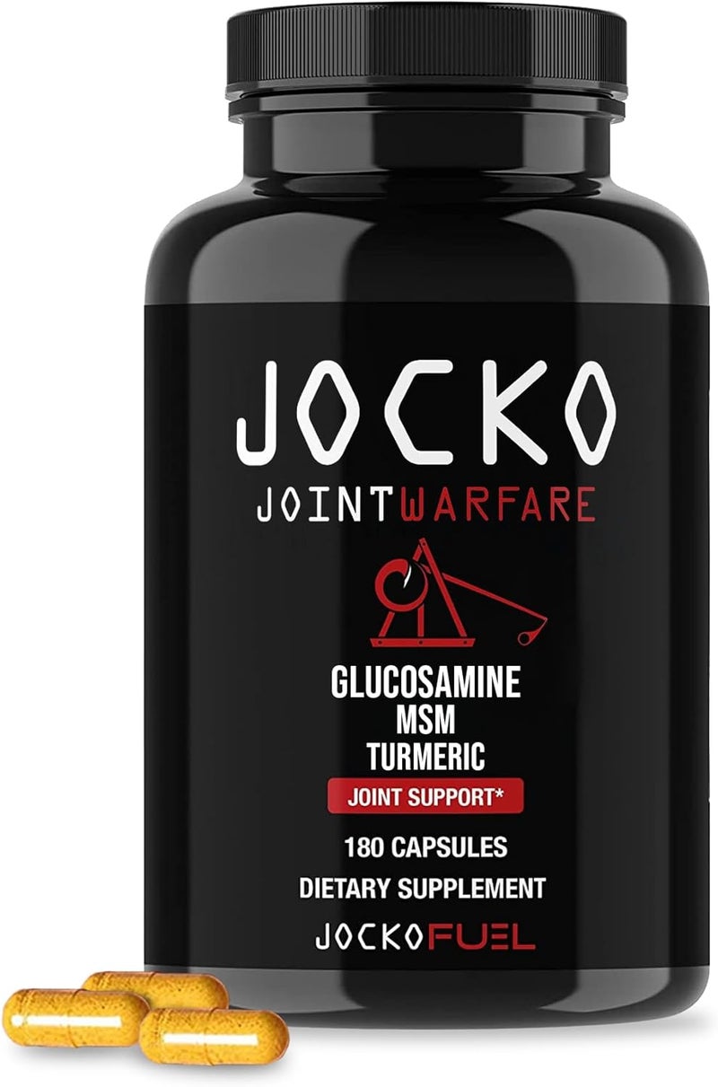 Jocko Fuel Joint Support Supplement  Glucosamine MSM for Joint Pain Mobility  Flexibility wTurmeric  Boswellia 180 Capsules - Image 1