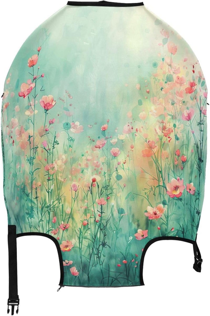 Flowers Luggage Cover for Suitcase, Elastic Travel Protector with Zipper, Washable Anti-Scratch Dustproof Luggage Sleeve Fits 26-28 Inch - Image 2