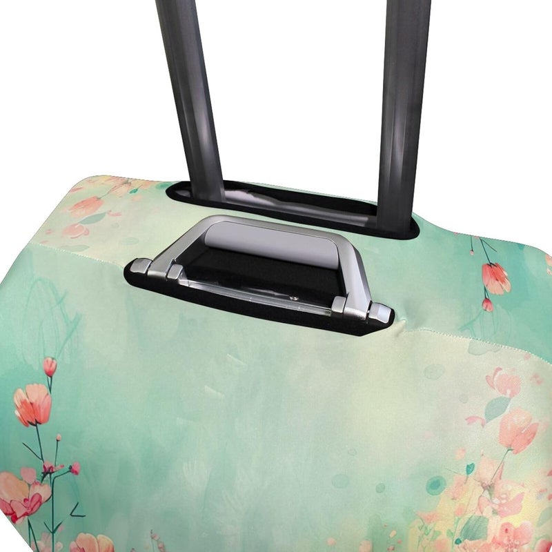 Flowers Luggage Cover for Suitcase, Elastic Travel Protector with Zipper, Washable Anti-Scratch Dustproof Luggage Sleeve Fits 26-28 Inch - Image 4