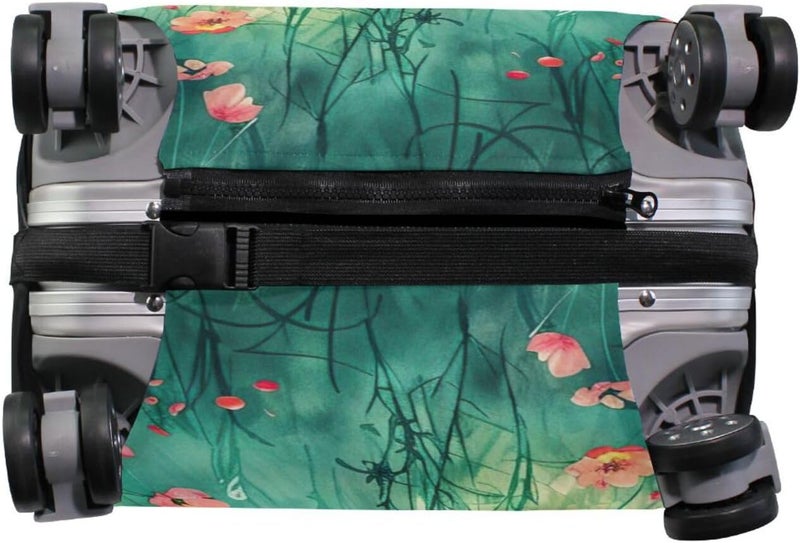 Flowers Luggage Cover for Suitcase, Elastic Travel Protector with Zipper, Washable Anti-Scratch Dustproof Luggage Sleeve Fits 26-28 Inch - Image 3