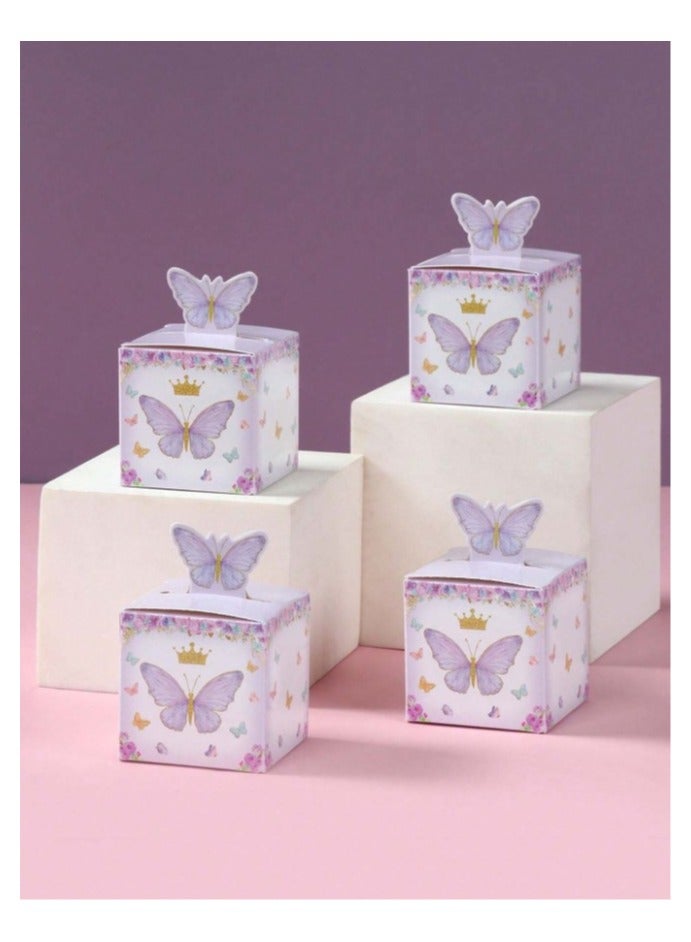 12pcs Lavender butterfly printed gift wrapping bags for wrapping and decorating gifts on occasions like birthday, wedding and festivals - Image 2